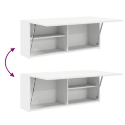 Walplus Bathroom Wall Cabinet White 100X25X40 Cm Engineered Wood - thumbnail 9