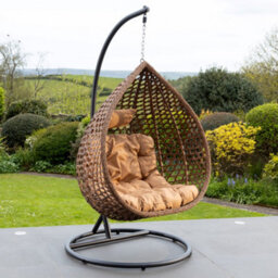 Henley Swing Egg Pod Chair - Brown - thumbnail 2