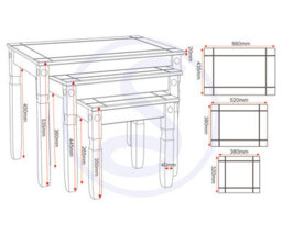 Seconique Corona 3 Table Nest In Distressed Waxed Pine Finish - thumbnail 9
