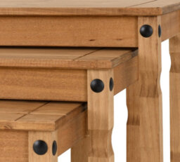 Seconique Corona 3 Table Nest In Distressed Waxed Pine Finish - thumbnail 7