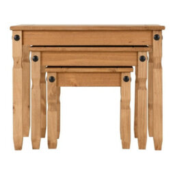 Seconique Corona 3 Table Nest In Distressed Waxed Pine Finish - thumbnail 5