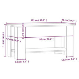 Berkfield Coffee Table Sonoma Oak 101X49X52 Cm Engineered Wood - thumbnail 9