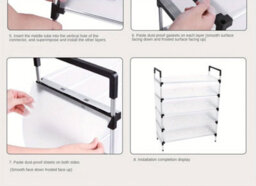 6 Tier Large Shoe Rack Stand Shoes Cabinet Storage Shelf Organiser Dustproof Uk - thumbnail 4