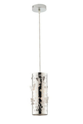 Luminosa Lighting Luminosa Butterfly Slim Pendant Ceiling Light Chrome 10X27Cm