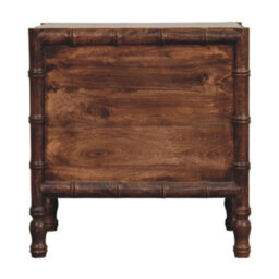 Artisan Furniture Solid Wood Bamboo Frame Nightstand In Roasted Almond With 2 Drawers - thumbnail 7