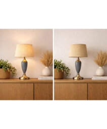 Lighting Supermarket Bailey Large Juniper Blue Table Lamp With Beige Linen Shade - thumbnail 7