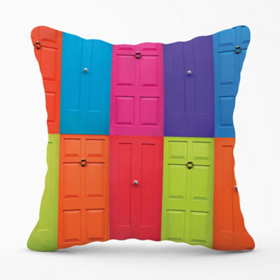Warren Reed Designer Colourful English Doors Cushions 60Cm X 60Cm - image 1
