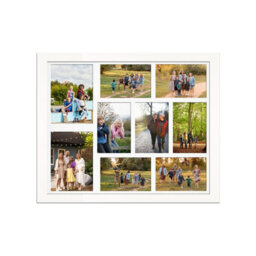 AK Frames 20X16 White Sleek Multi Photo Frame With White Mount - Holds 9 Apertures (2X) 7X5, (7X) 6X4 Photos - thumbnail 1