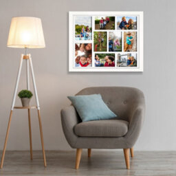 AK Frames 20X16 White Sleek Multi Photo Frame With White Mount - Holds 9 Apertures (2X) 7X5, (7X) 6X4 Photos - thumbnail 3