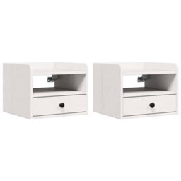Berkfield Bedside Table 2 Pcs White 38 X 36 X 29.5 Cm Solid Pine Wood - thumbnail 2