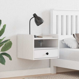 Berkfield Bedside Table 2 Pcs White 38 X 36 X 29.5 Cm Solid Pine Wood - thumbnail 1