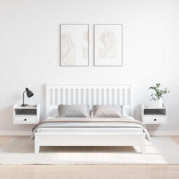 Berkfield Bedside Table 2 Pcs White 38 X 36 X 29.5 Cm Solid Pine Wood - thumbnail 4
