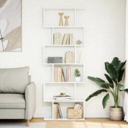 Berkfield Durable Room Divider Bookcase 6-Tier White 70X24X193 Cm Engineered Wood - thumbnail 3