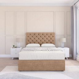 "Sloomy 3Ft Mayfair Divan Bed Base Sand Naples ,no Drawers & 26"" Struts Headboard - Single" - thumbnail 2