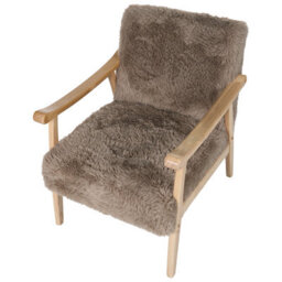 Beliani Armchair Leknes Faux Fur Taupe - thumbnail 7