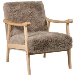 Beliani Armchair Leknes Faux Fur Taupe - thumbnail 4