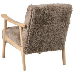 Beliani Armchair Leknes Faux Fur Taupe - thumbnail 6