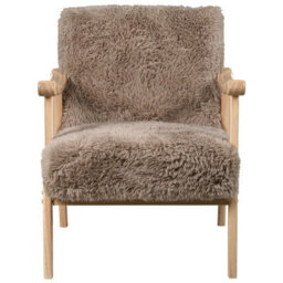 Beliani Armchair Leknes Faux Fur Taupe - thumbnail 5