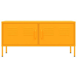 Berkfield Tv Cabinet Mustard Yellow 105X35X50 Cm Steel - thumbnail 3