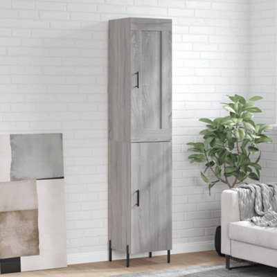 Berkfield Highboard Grey Sonoma 34.5X34X180 Cm Engineered Wood - image 1