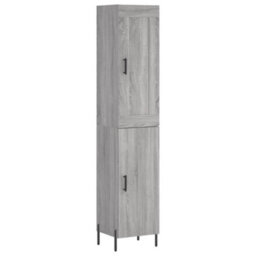 Berkfield Highboard Grey Sonoma 34.5X34X180 Cm Engineered Wood - thumbnail 2