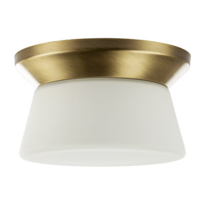 Happy Homewares Modern Antique Brass Led Bathroom Ceiling Light With Opal White Glass - image 1