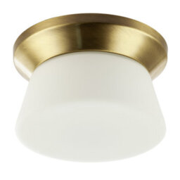 Happy Homewares Modern Antique Brass Led Bathroom Ceiling Light With Opal White Glass - thumbnail 3