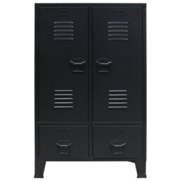Berkfield Industrial Wardrobe Metal Industrial Style 67X35X107 Cm Black