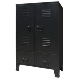 Berkfield Industrial Wardrobe Metal Industrial Style 67X35X107 Cm Black - thumbnail 2
