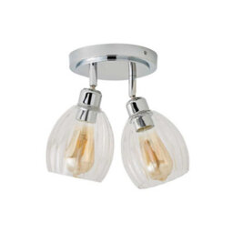 Valuelights Cheltenham 2 Way Chrome Adjustable Ceiling Spotlight With Ribbed Shades And Bulbs - thumbnail 6