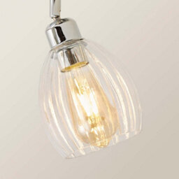 Valuelights Cheltenham 2 Way Chrome Adjustable Ceiling Spotlight With Ribbed Shades And Bulbs - thumbnail 4