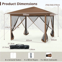 Gainoom Easy Pop-Up Canopy Instant One-Person Setup Outdoor Gazebo Portable Patio Garden Camping Picnic Shelter - thumbnail 2