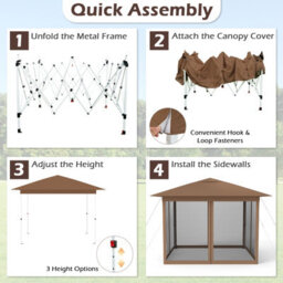 Gainoom Easy Pop-Up Canopy Instant One-Person Setup Outdoor Gazebo Portable Patio Garden Camping Picnic Shelter - thumbnail 6