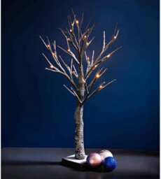 Trendi Christmas Snowy Twig Tree Warm White Led Light Up Artificial Twig Christmas Decoration Indoor Outdoor Battery Operated 2Ft/5Ft/6Ft - thumbnail 2