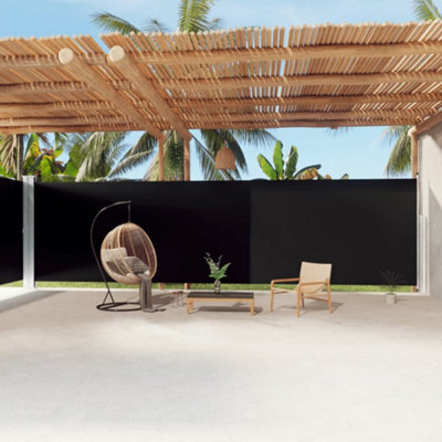 Walplus Retractable Side Awning Garden Sun Shade Canopy Gazebo For Back Door, Porch, Patio Black 220X1200 Cm - image 1
