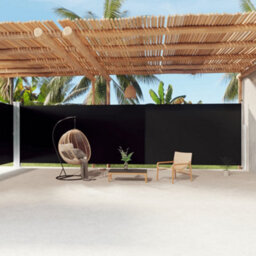 Walplus Retractable Side Awning Garden Sun Shade Canopy Gazebo For Back Door, Porch, Patio Black 220X1200 Cm - thumbnail 1