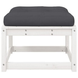 Walplus Garden Outdoor Footstool With Cushions White Solid Wood Pine - thumbnail 5