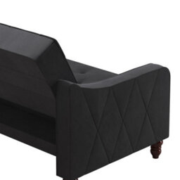 Novogratz Vintage Tufted Sofa Bed In Velvet Grey - thumbnail 3