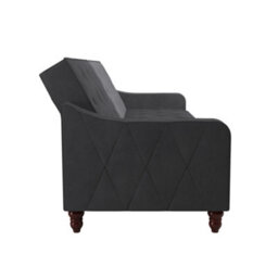Novogratz Vintage Tufted Sofa Bed In Velvet Grey - thumbnail 4
