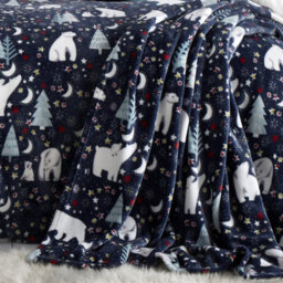 Fusion Starry Night Plush Blue Fleece Throw - thumbnail 1