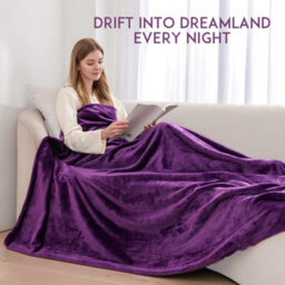 Alivio Medium Faux Fur Mink Throw Luxury Super Soft Plain Bed Sofa Settee Throw Blanket - Aubergine - thumbnail 5