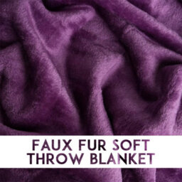 Alivio Medium Faux Fur Mink Throw Luxury Super Soft Plain Bed Sofa Settee Throw Blanket - Aubergine - thumbnail 6