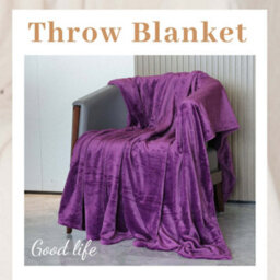 Alivio Medium Faux Fur Mink Throw Luxury Super Soft Plain Bed Sofa Settee Throw Blanket - Aubergine