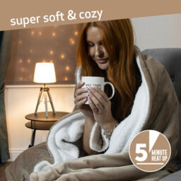 Bauer Electric Heated Throw In Beige - thumbnail 5
