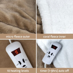 Bauer Electric Heated Throw In Beige - thumbnail 4