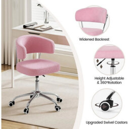 Boucle Office Chair Adjustable Height,ergonomic Comfort - thumbnail 3