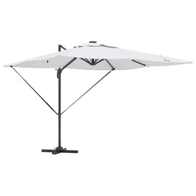Berkfield Durable Roma Cantilever Parasol With Solar Leds - Sand - 286 X 285 X 270 Cm - Aluminium - image 1