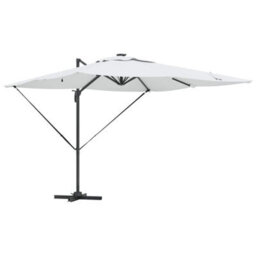 Berkfield Durable Roma Cantilever Parasol With Solar Leds - Sand - 286 X 285 X 270 Cm - Aluminium - thumbnail 1