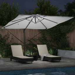 Berkfield Durable Roma Cantilever Parasol With Solar Leds - Sand - 286 X 285 X 270 Cm - Aluminium - thumbnail 4
