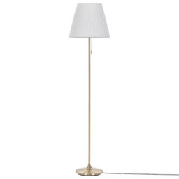 Beliani Brass Floor Lamp With White Empire Shade 148Cm - Retro Classic, Matt Finish - thumbnail 3